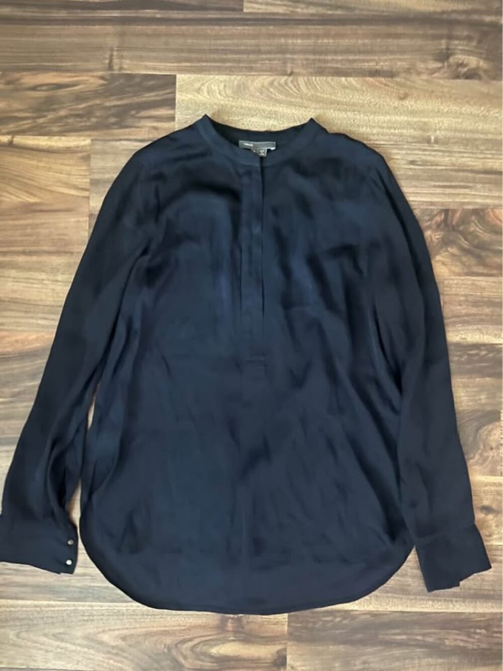 Vince Navy Long-Sleeve Blouse